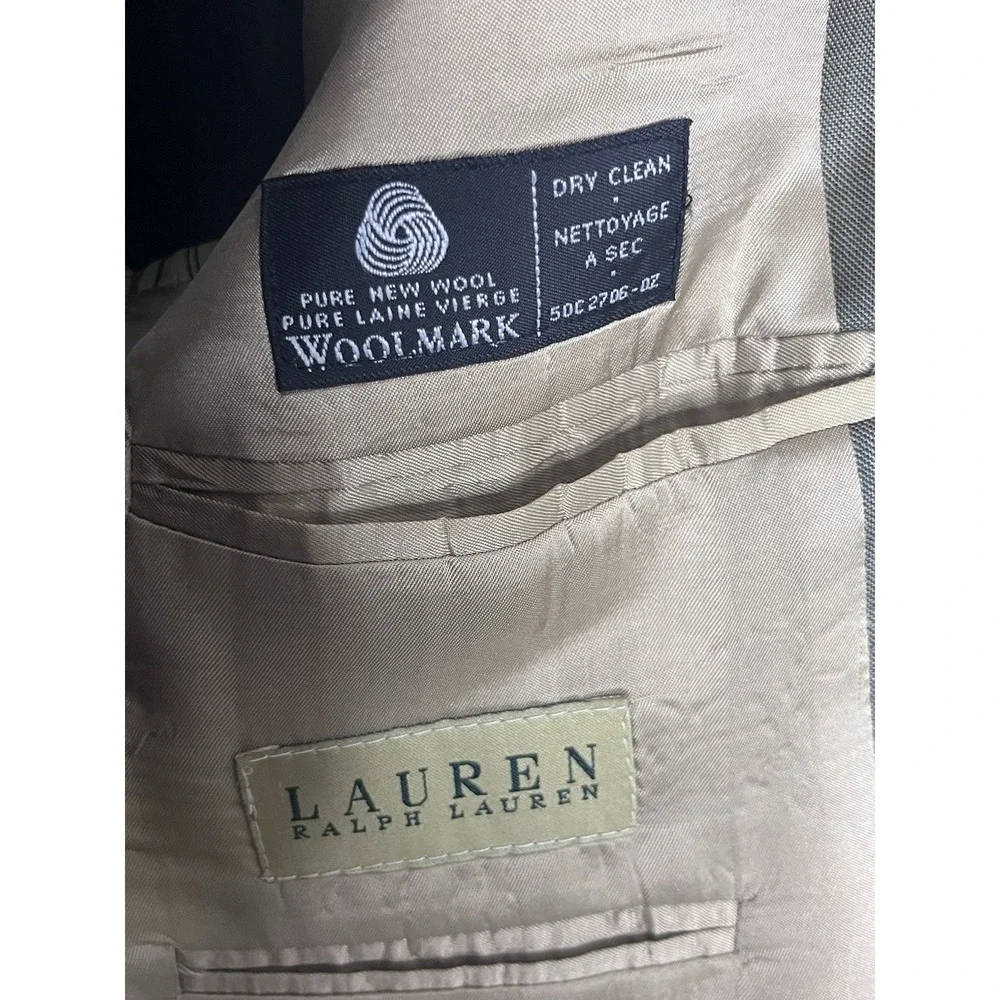 RALPH Ralph Lauren Mens Blazer Jacket Sz 40R Sandy Beige 100% Wool Sport Coat